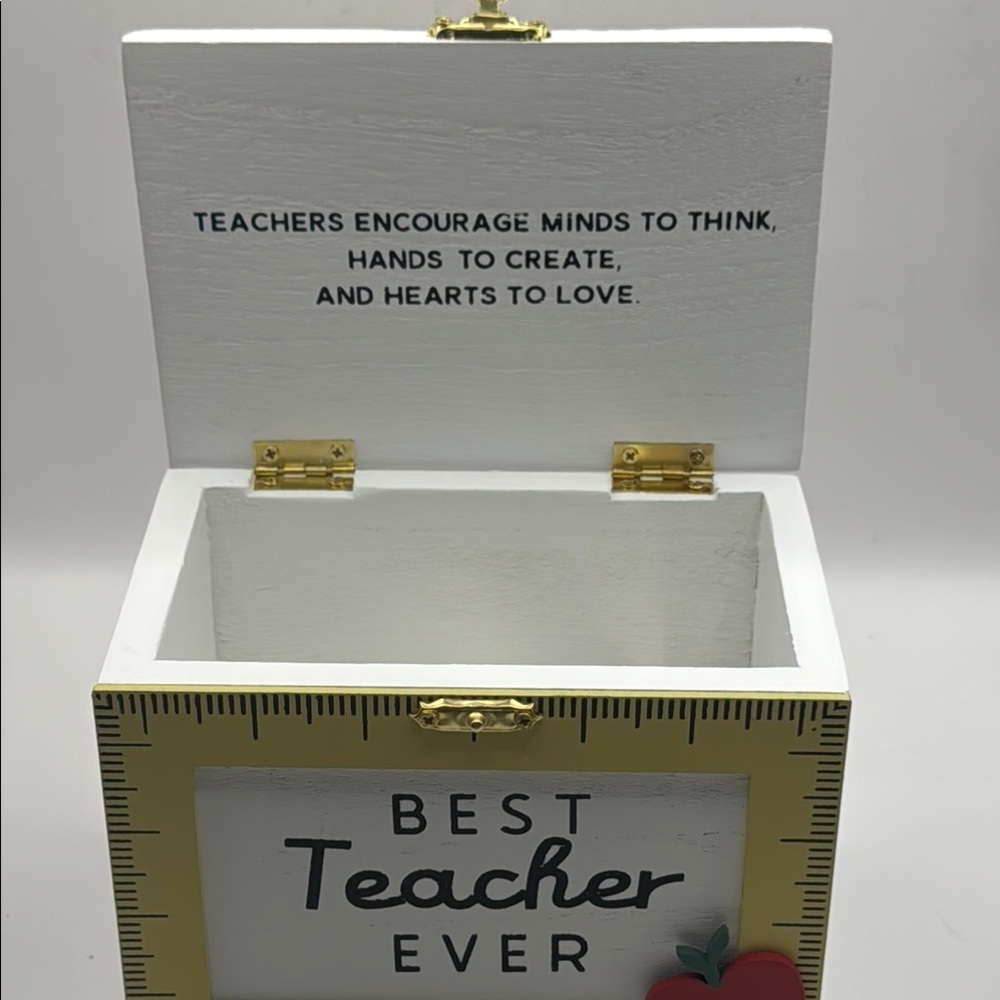 Teacher Themed Decorative Box recipe trinket box - Picture 2 of 6
